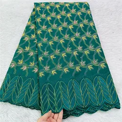 5 Yard Swiss Voile Lace Fabric Latest With Diamonds Embroidery African 100% Cotton Dubai Style For Party Cloth Material 29L25231