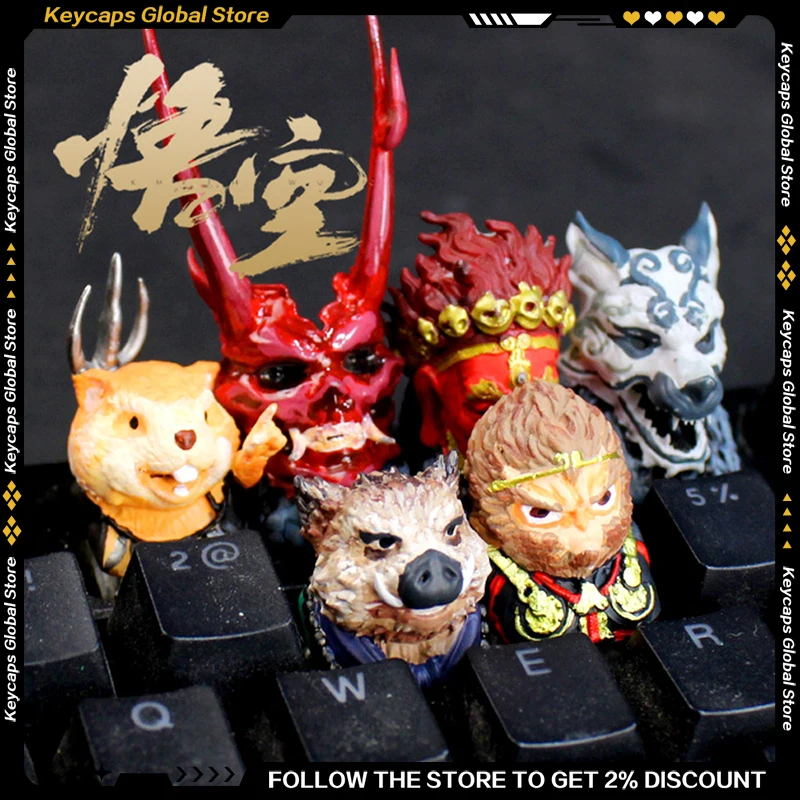 

Черный миф: серия Wukong, игровая периферия, колпачок для клавиш, 3D смола, индивидуальный креативный колпачок для клавиатуры ручной работы, подарок для киберспорта, геймера