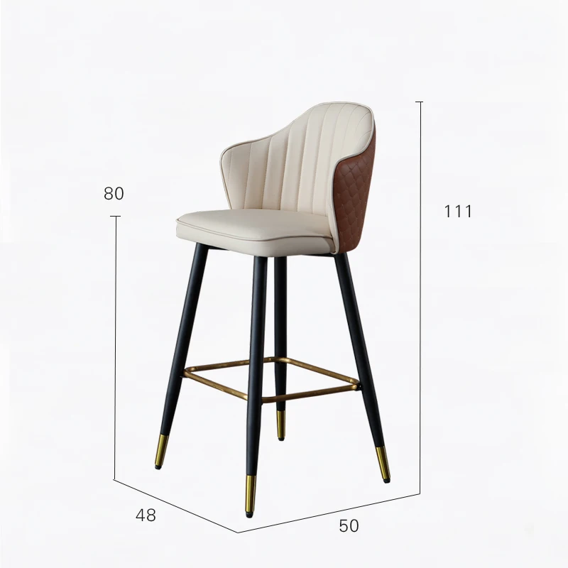 Luxury Vintage Bar Chairs High Quality Cushion Modern Living Room Bar Stool Premium Aesthetic Taburetes De Bar Hotel Furniture