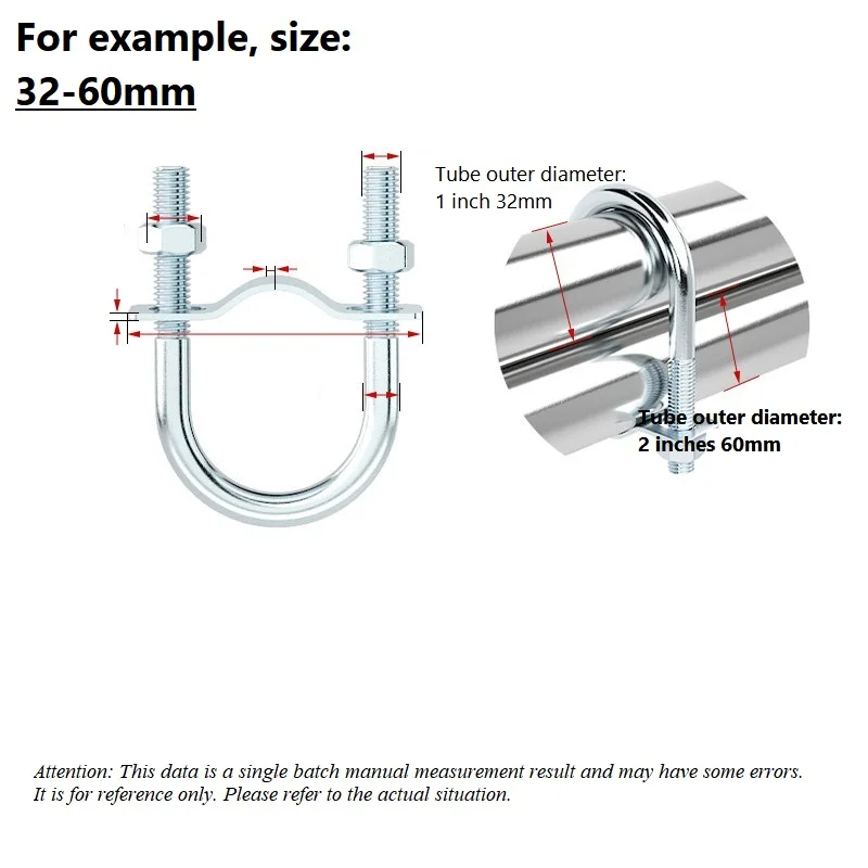 New Listing Galvanized Carbon Steel U-shaped Tube Clamp With Baffle Screws Pipe U-clamp Bolt For Tube