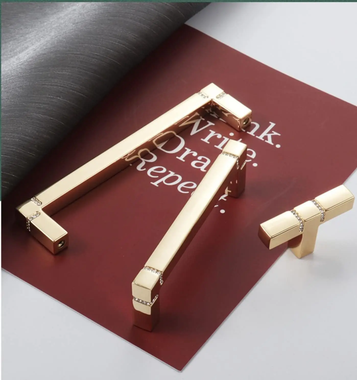 Helle goldene Küchenschrankgriffe, leichte Luxus-Heimdekoration, Möbelbeschläge, Kleiderschrankgriffe, Zinklegierung, Kommode, Türknöpfe