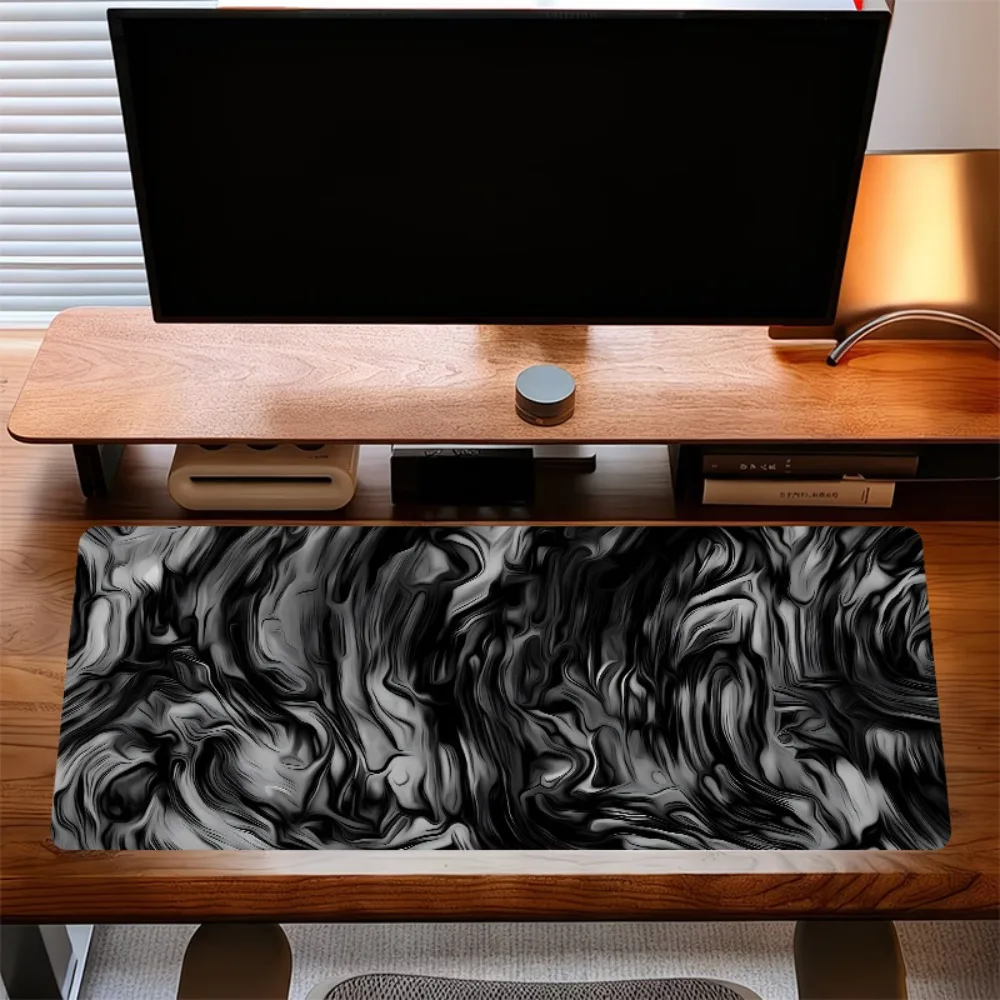 Black marble-pattern mouse pad, large-sized gaming and office keyboard pad alfombrilla ratón ordenador mousepad branco
