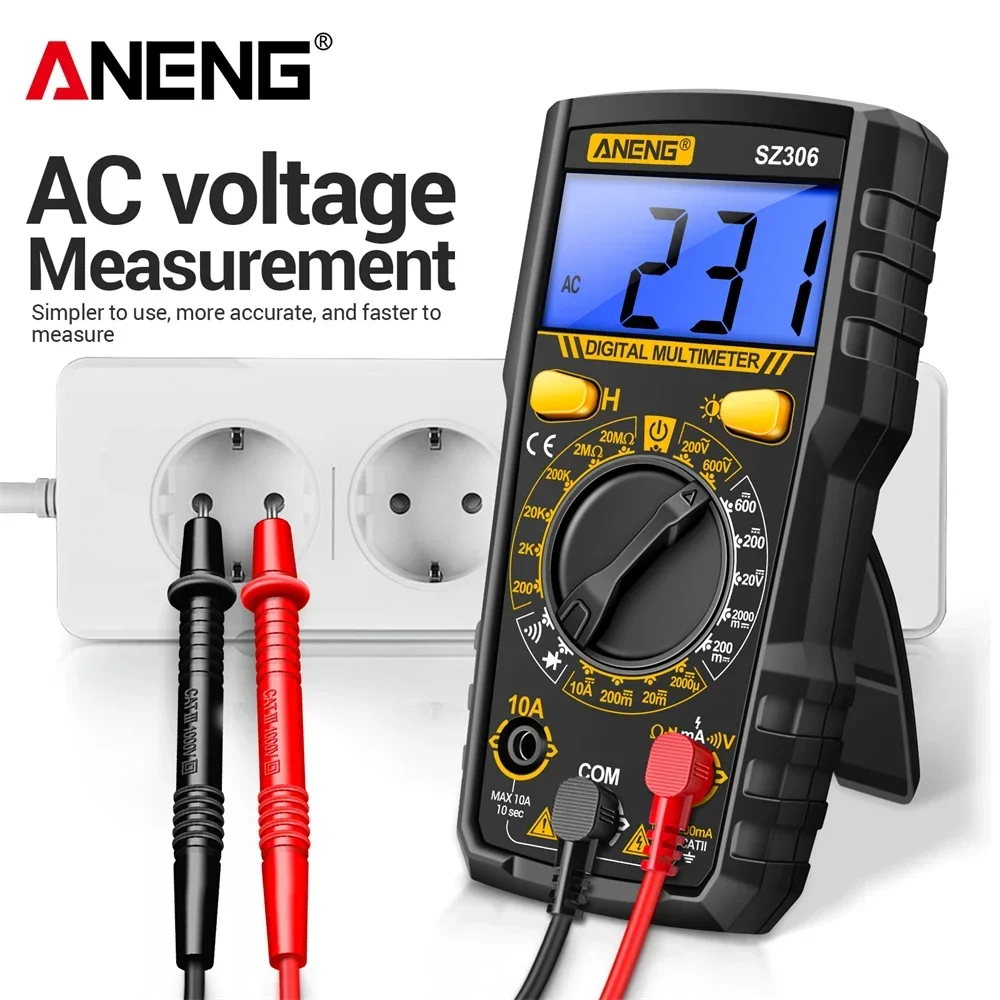 Digital Multimeter Tester ANENG SZ306 1999 Counts  600V AC/DC Voltage Diode Test Current Meter Buzzer Ohm Test electrician tools