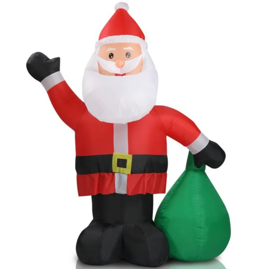 

6 FT Lighted Christmas Inflatable Dration Inflatable Santa Claus with Large Gift Bag Funny Blow Up Yard Drations with Builtin L