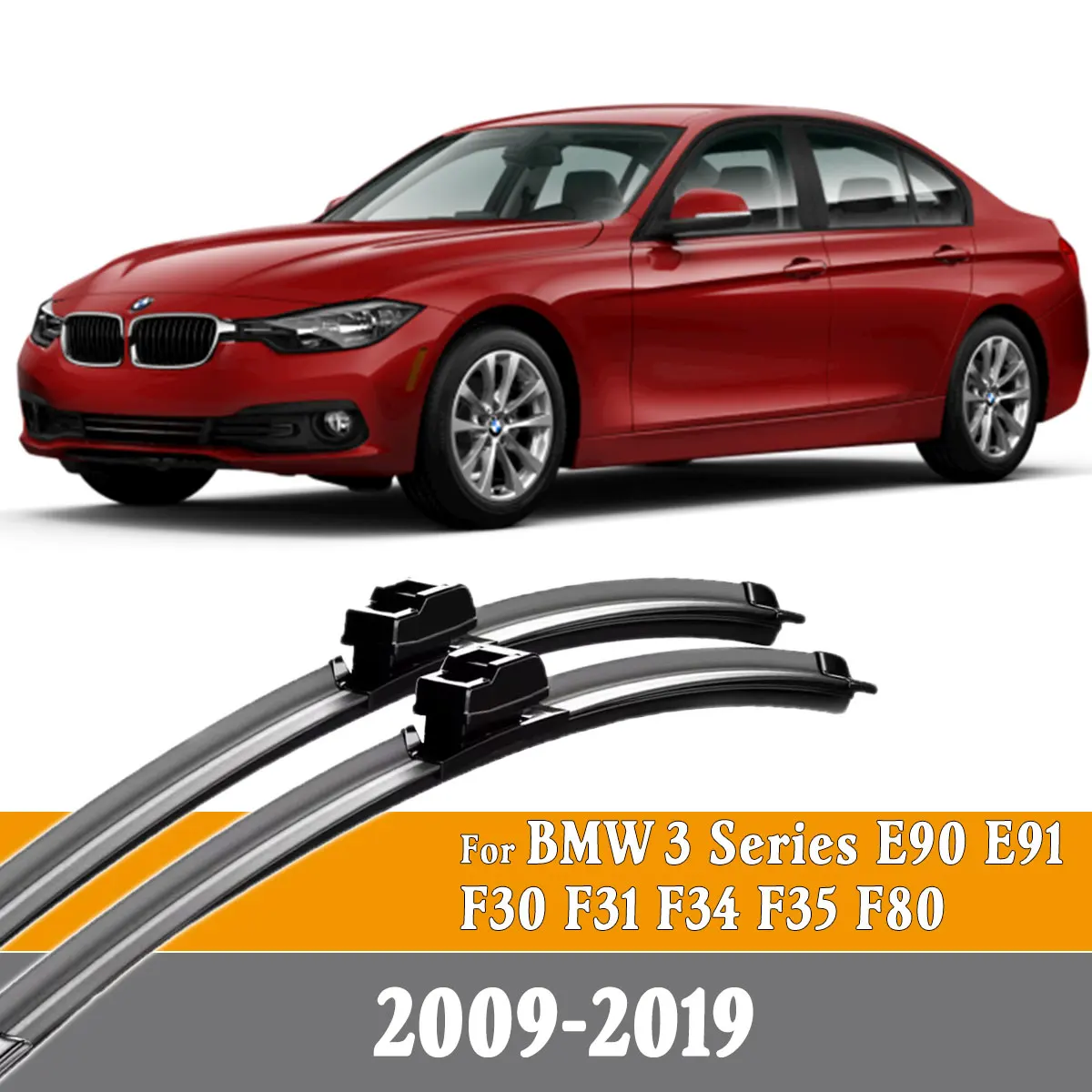 

2PCS Car Front Windshield Wiper Blades For BMW 3 Series E90 E91 F30 F31 F34 F35 F80 2009-2019 Windscreen Window Rain Brushes