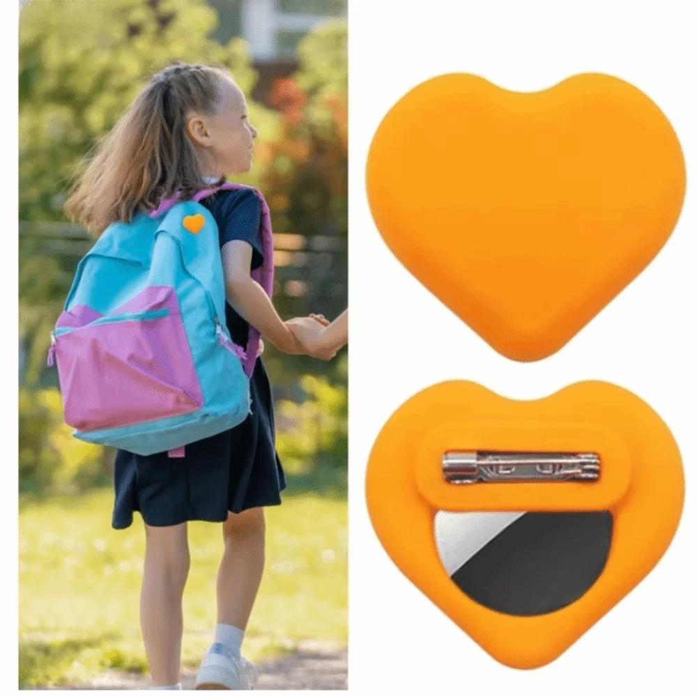 Heart-shaped For Airtag Hidden Holder Silicone Anti-Lost GPS Case with Safety Pin Waterproof Tracker Protective Cover Shell