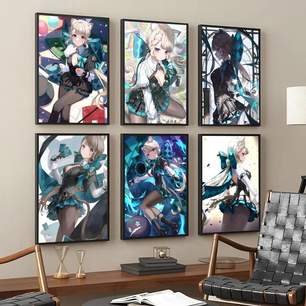 Game Anime Genshin Impact Lynette Poster Paper Print Home Living Room Bedroom Entrance Bar Cafe Art Painting Decoration