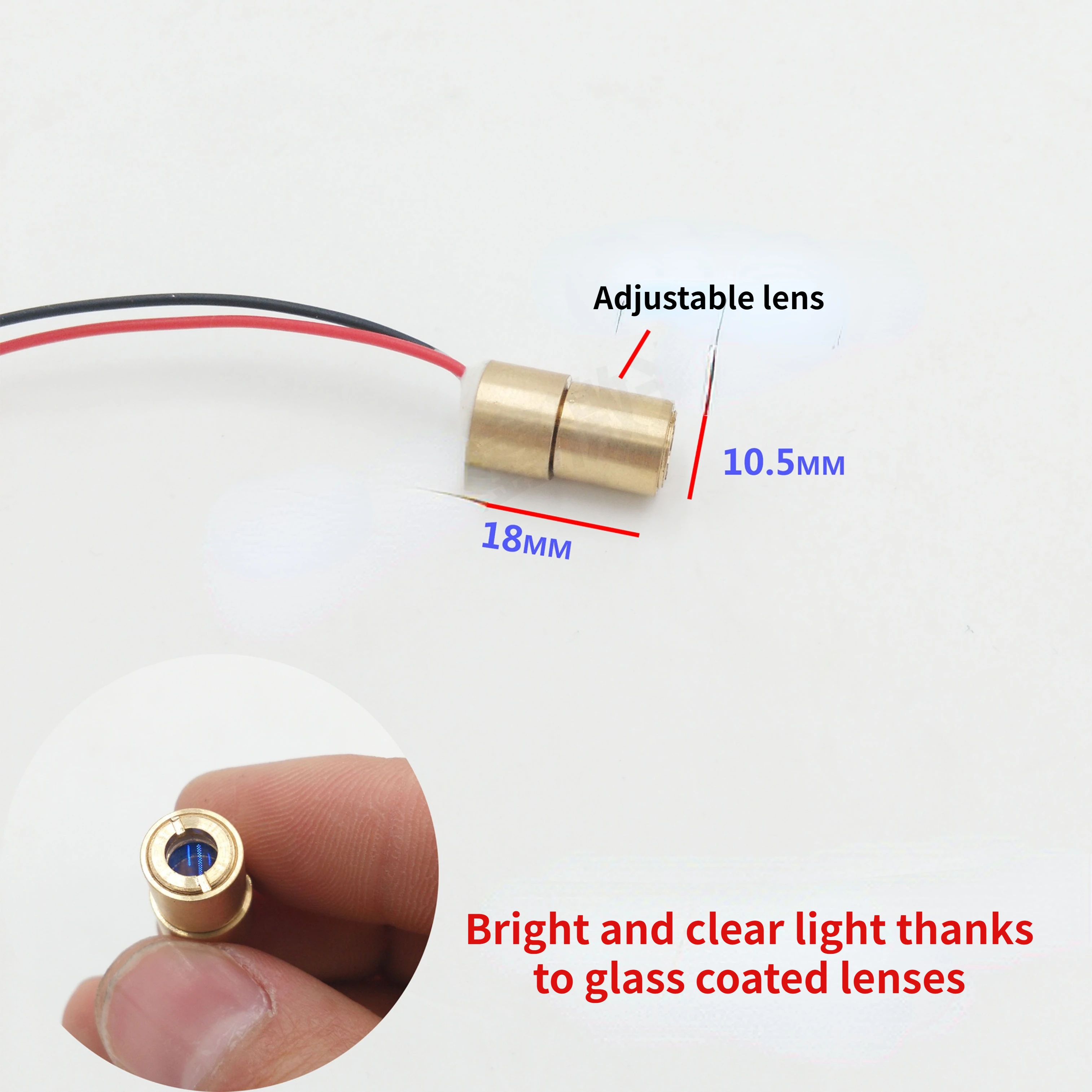 1Pcs 5mw Copper Semiconductor Laser Dot Laser Head Small Size Laser Head Red Light Emitting Indicator Module