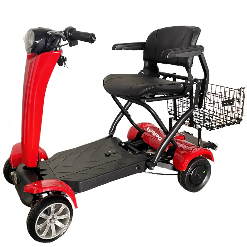 Automatic Folding 4 Wheel Electric Scooter For Elderly Adults With Basket/Handrail 500W 36V Family Mobility Scooter Range 50km