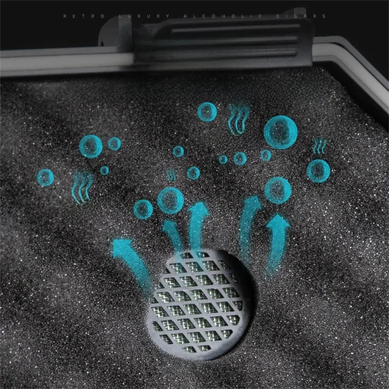 Humidificador de cigarros portátil impermeable para 10 cigarros, estuche de viaje con higrómetro y humidificador |   Sello hermético, diseño de doble capa