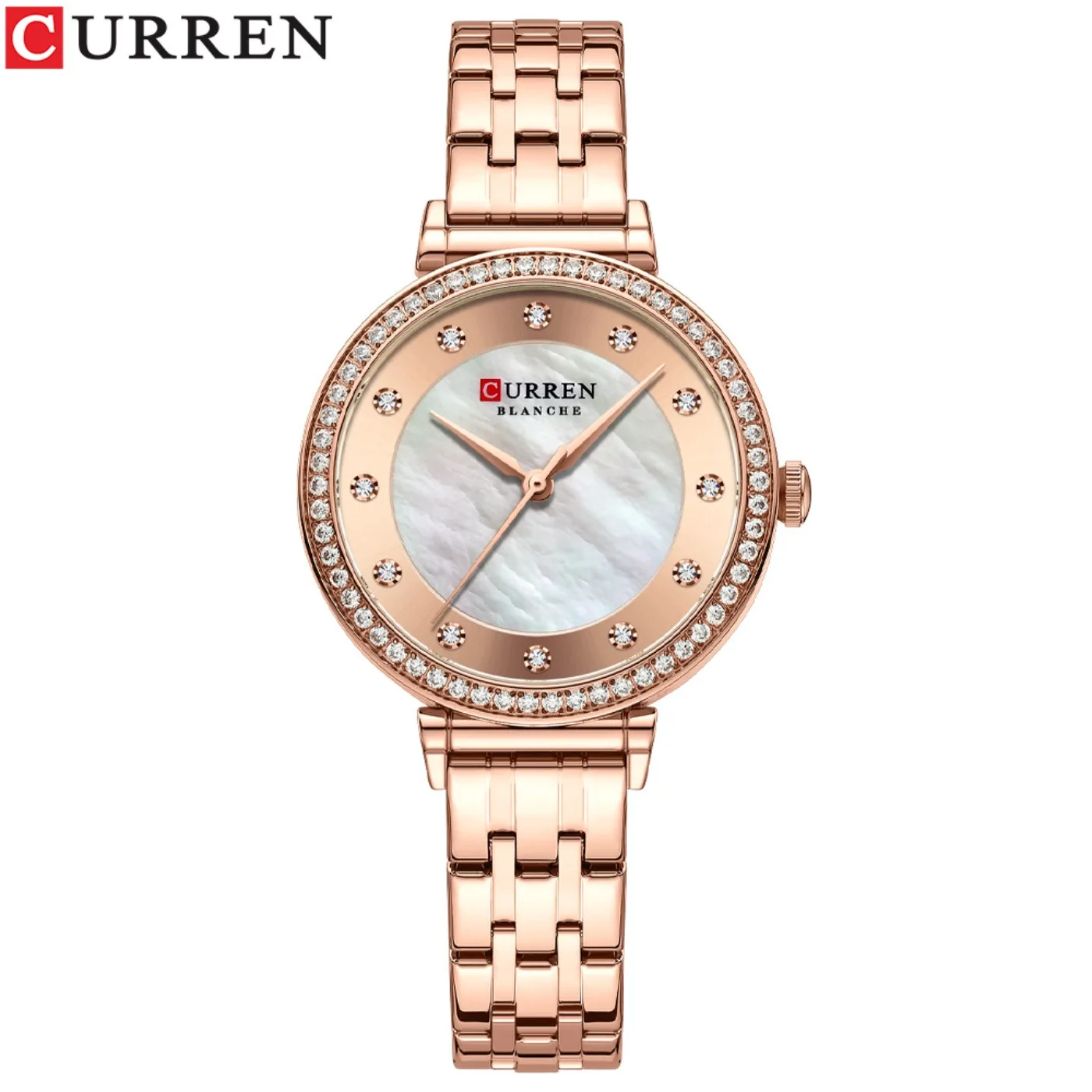 CURREN Top Brand Ladies Simple Fashion Quartz Watch Stainless Steel Classic Elegant Diamond Waterproof Ladies Watch Reloj Mujer view 3