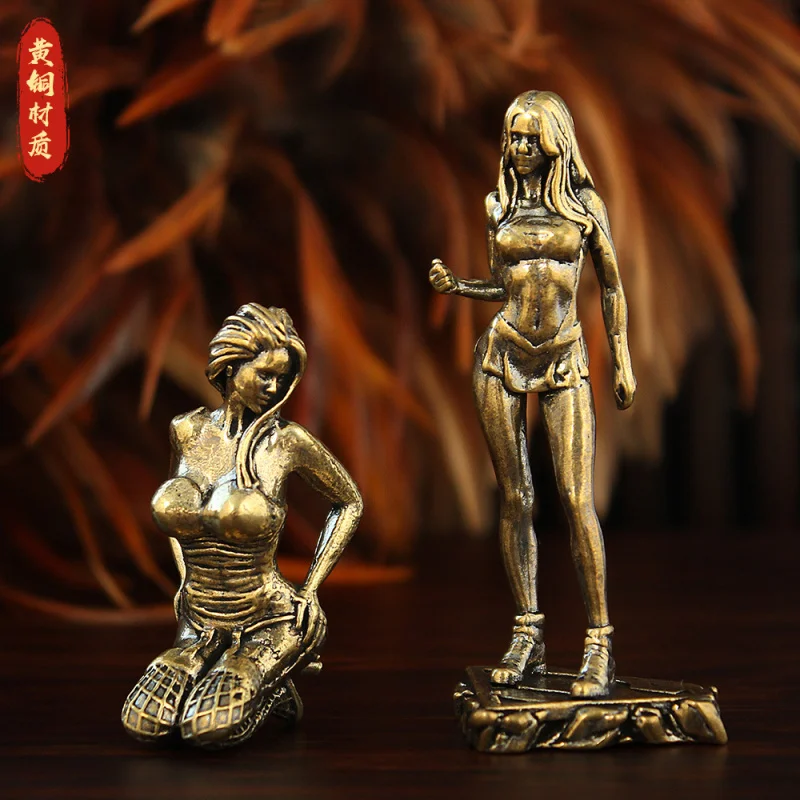 

Fashion Show Figurine Brass Beauty Model Handcraft Desktop Entryway Decoration