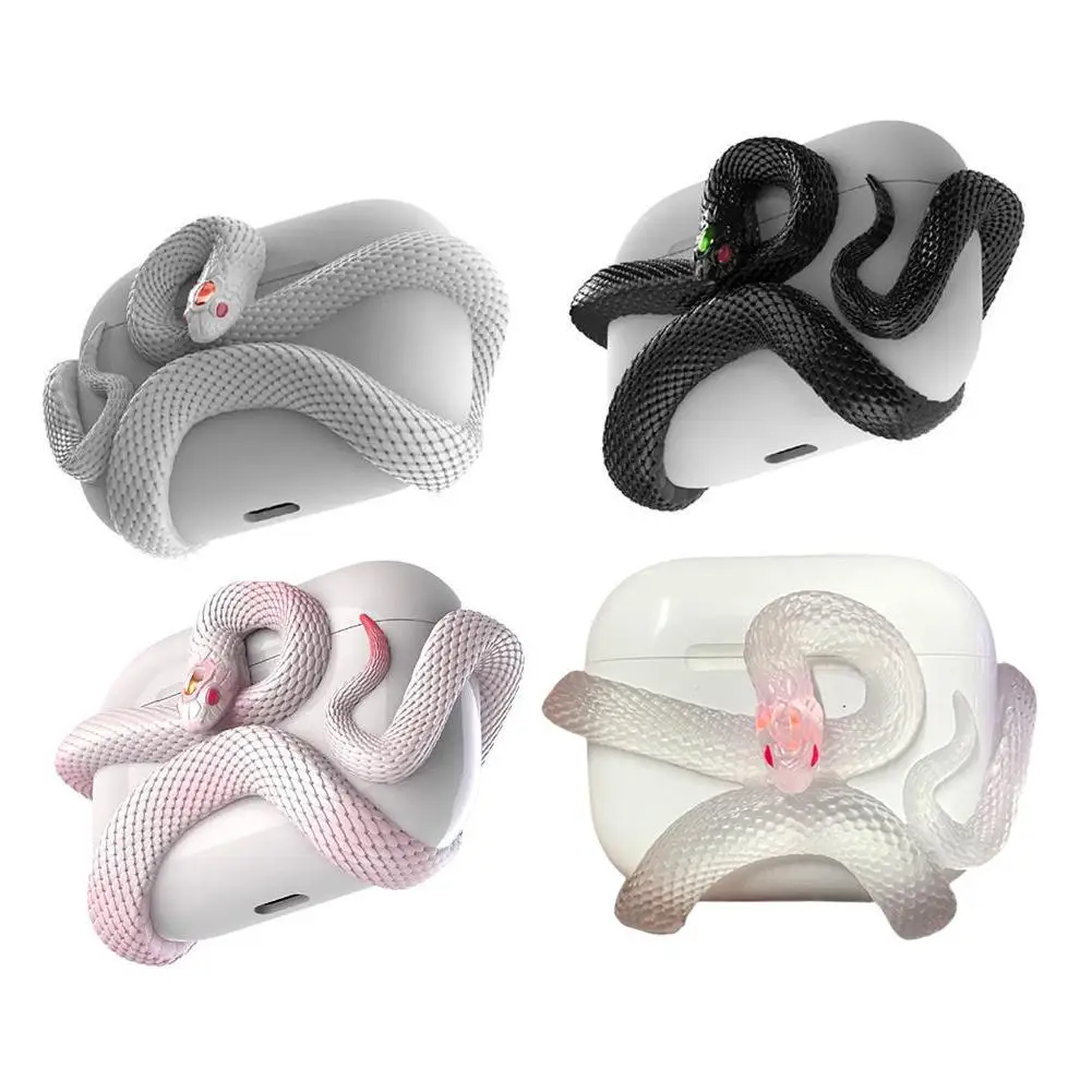 Snake Series Original Ear Case For Apple AirPods 4 Headphones Black Snake White Snake Protection Snake Case