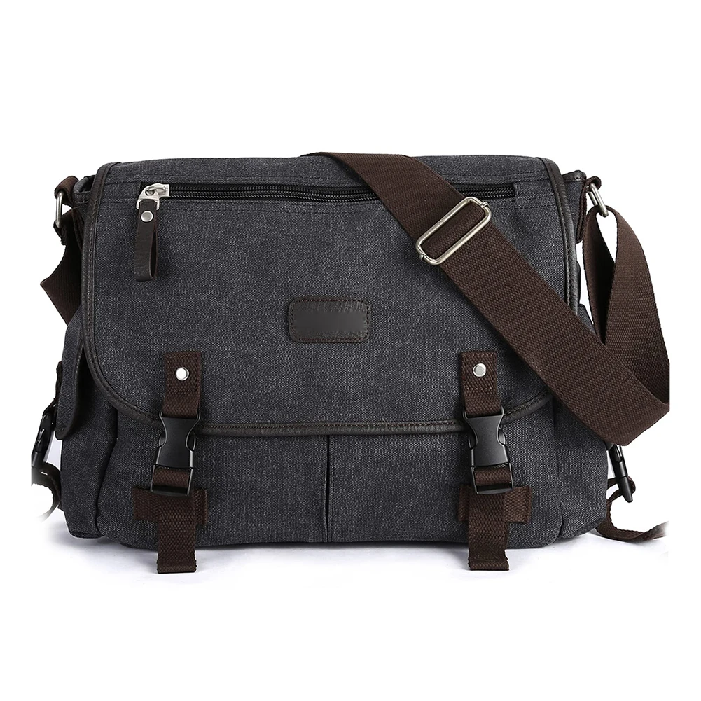 

Vintage Messenger Bag Large Capacity Crossbody Bags For Men Water Resistant Laptop Shoulder Bag Adjustable Strap for School Work