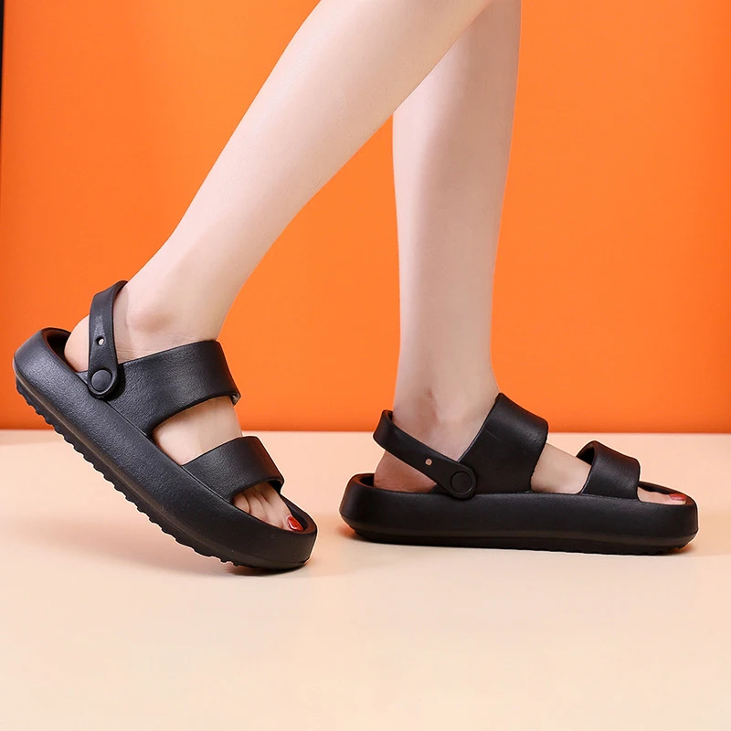 Rimocy Summer Platform Soft Slippers Women 2024 Open Toe Thick Bottom Cloud Flip Flops Woman EVA Non-slip Sandals Indoor Slides