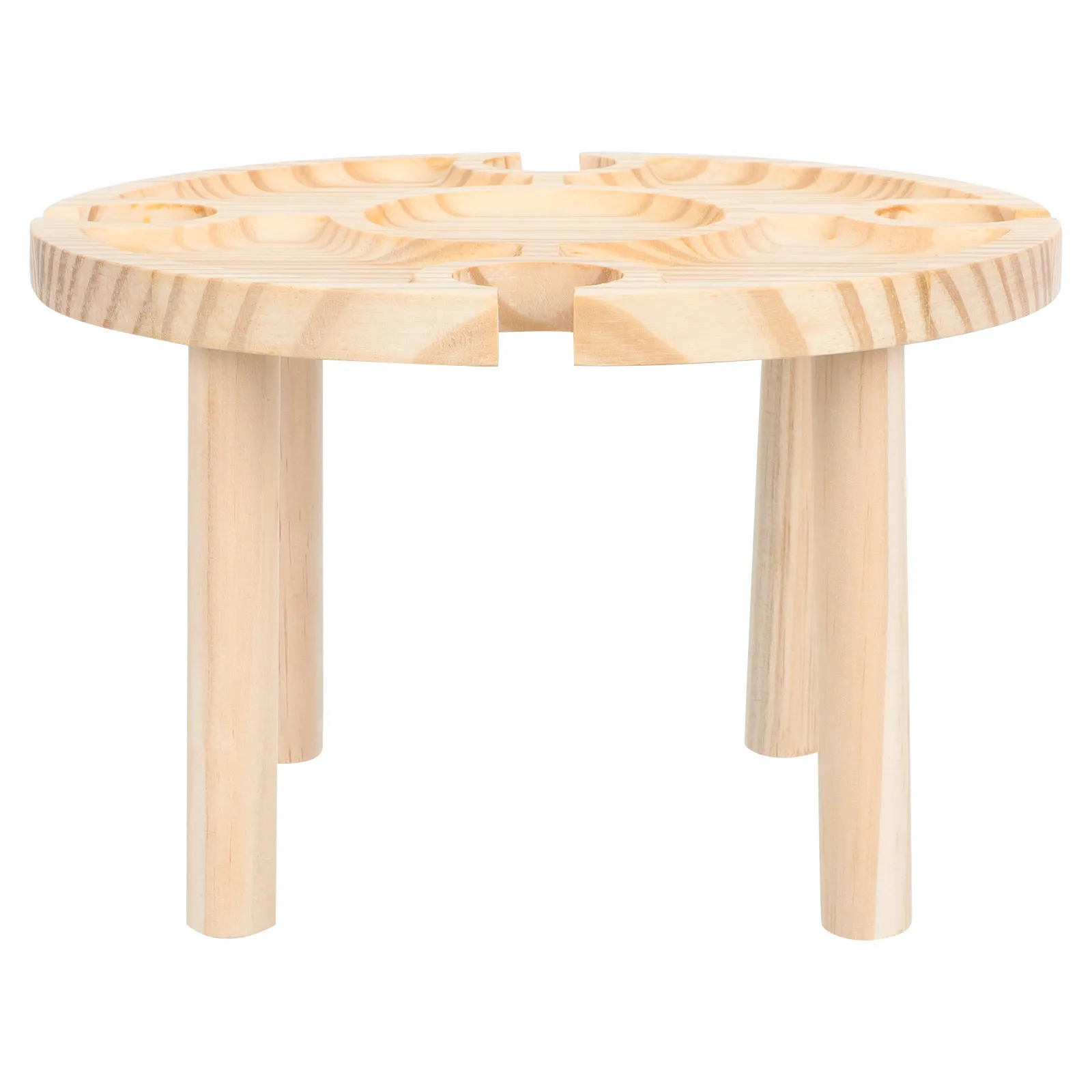1Pcs Wooden Wine Table Portable Outdoor Picnic Table Serving Desk Wine Storage Holder Eco-Friendly Wood Design