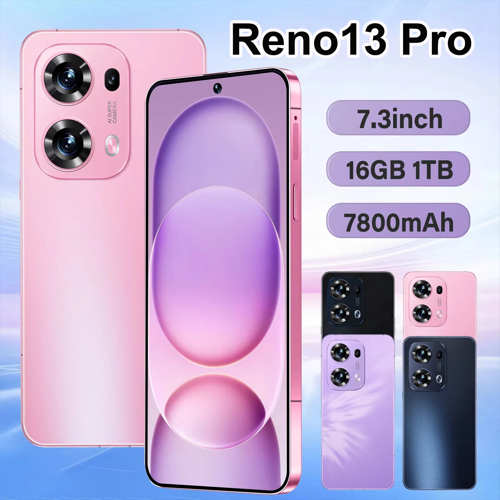 

NEW 2026 HOT Silicone Case For Reno13 Pro 7.3 Inch 16GB+1TB 5G 7800mAh 72+108MP Type-C PC