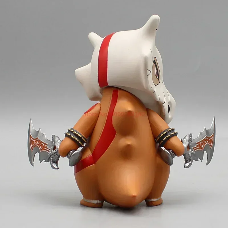 Anime Figure Cubone PVC Model Statue para Crianças, Cartoon Cosplay, Q Version, Dinossauro, Desktop Ornamentos, Presentes de Natal, Brinquedo, 12cm