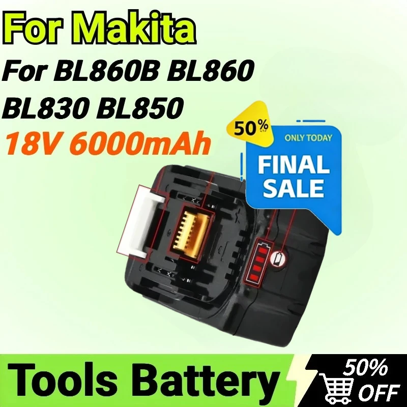 

Для Makita BL1860B BL1860 BL1830 BL1850 со светодиодной литий-ионной заменой LXT перезаряжаемая батарея для электроинструментов 18 В 6000 мАч