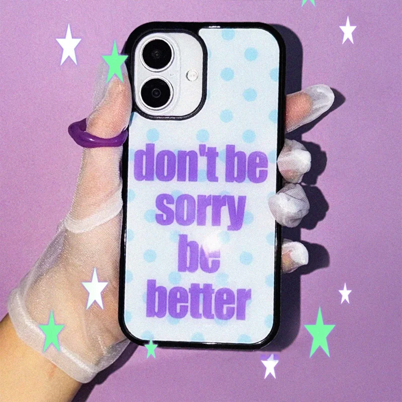Korean Ins Niche Y2K Blue Wave Dot English Slogan Phone Case For iPhone 17 AIR 16 15 14 13 12 11 PRO MAX 7 8 PLUS Cover - view 4