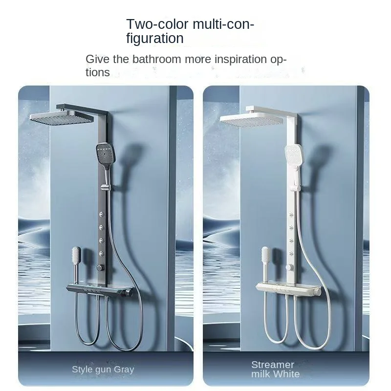 

High End Intelligent Constant Temperature Shower Head Set With Detachable Chlorine Scale Inhibitor Core And Refined Copper Body