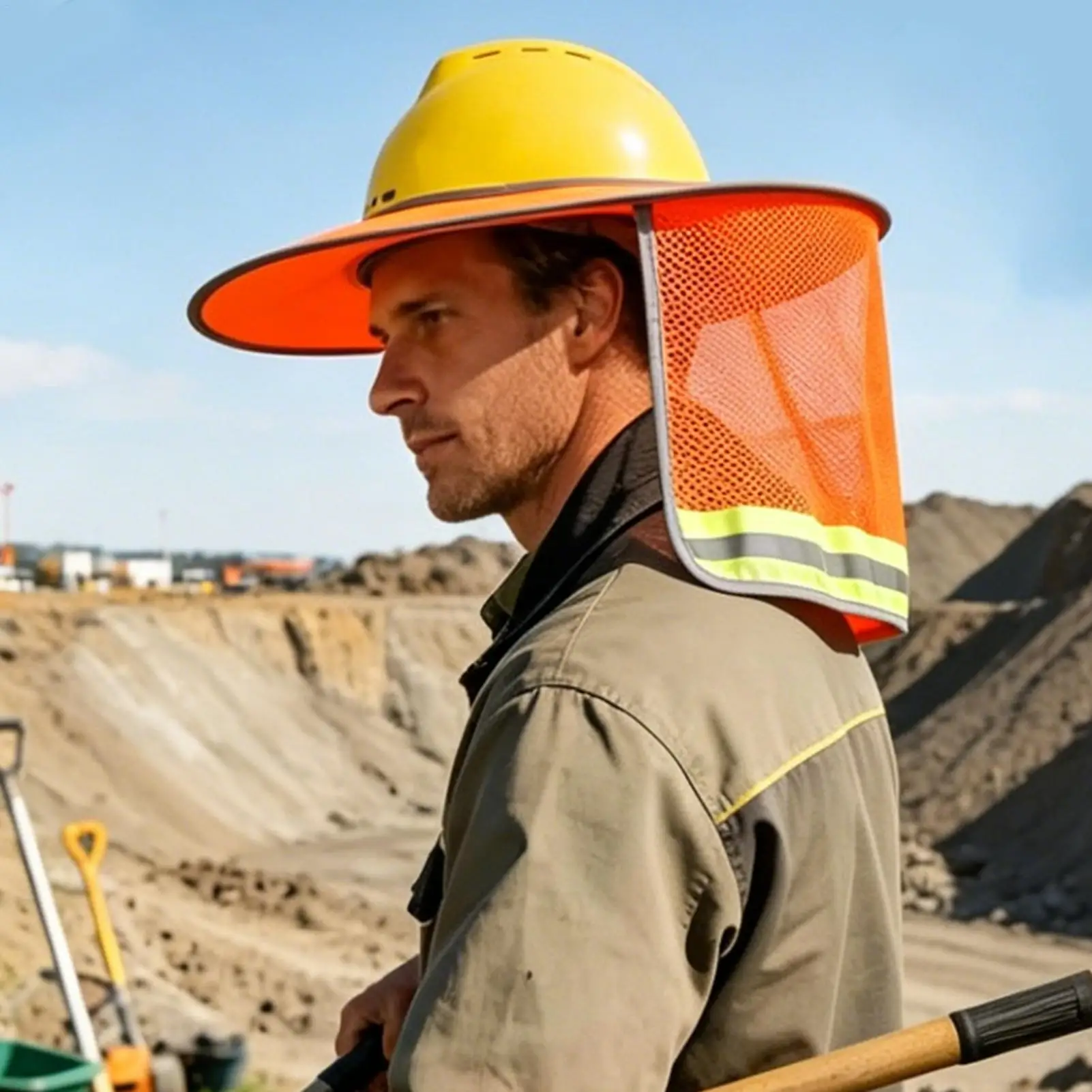 

Hardhat Sun Shade Full Brim UV Protection Breathable Construction Sun Protection Shade for Road Work Landscaping Roofing