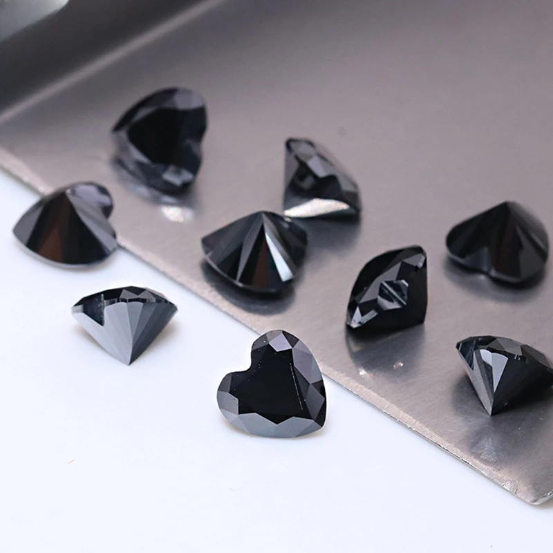 

0.5-3ct Black Color VVS1 Heart Cut Moissanite Loose Bead High Quality Lab Moissanite Diamond Stone Pass Tester with Gra for Diy