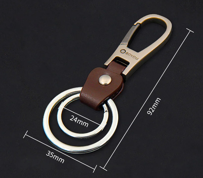 Car key chain men's waist hanging key ring real cowhide key pendant creative personality simple gift