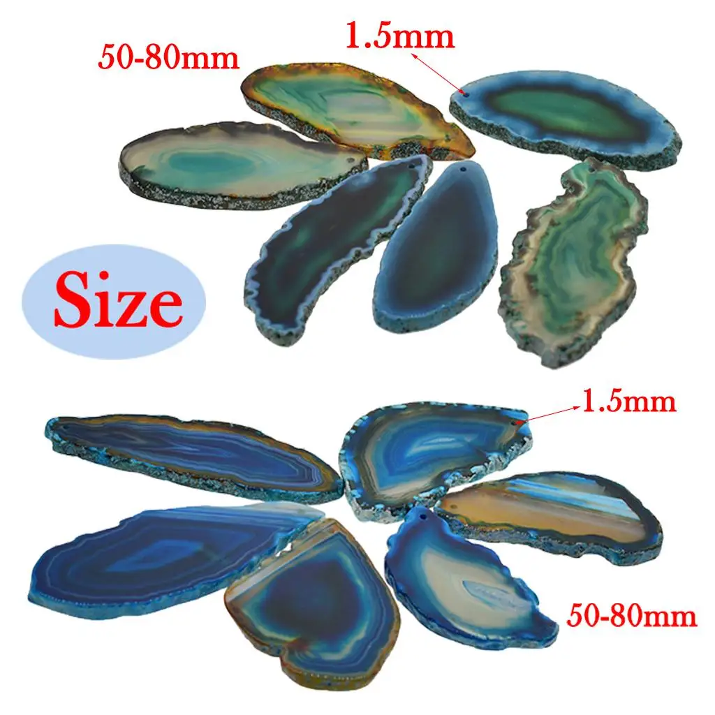 Natural Crystal Slice Pendant Jewelry Findings Polished Agate Charms for Home Decor and DIY Crafts