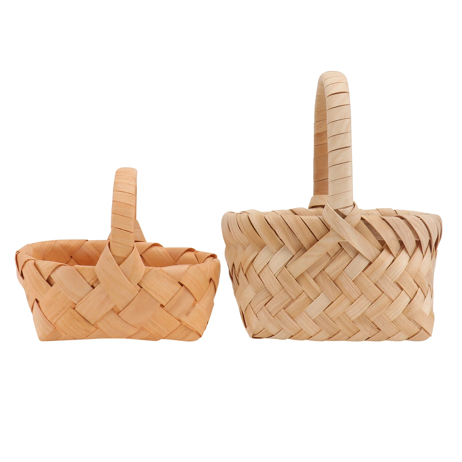 

2Pcs Mini Woven Storage Containers Flower Wedding Photo Props Baskets Photo Props Eco Friendly H Woven Baskets Simple Design