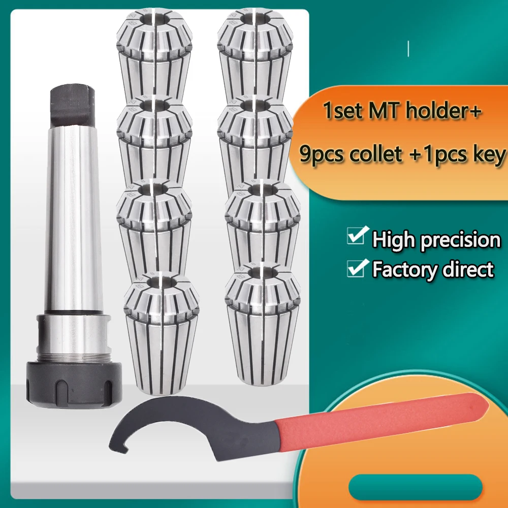 1Set MT2 MT3 MT4 Morse Tapper Chuck ER25 Collet Sets With Key Morse Holder Cone For CNC Milling Lathe tool