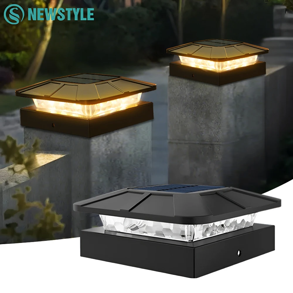 Solar Post Cap Light Outdoor 3 Modes Fence Post Solar Lights Outdoor Waterproof Deck Post Lights Solar Powered For 4x4 Post