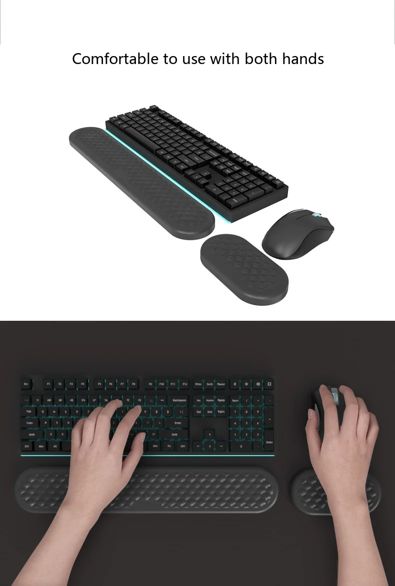 Diamant-Wassertropfen-Handgelenkauflage, ergonomische Schreibtischunterlage für Büro und Gaming, 13 Farben, 3 Konfigurationen – Detail 5