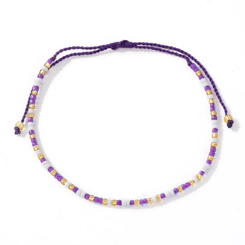 2025 اليدوية سوار مُزين بالخرز الأصالة التدرج اللون بوهيميا الحياكة اليدوية قابل للتعديل الإناث 12 قطعة مجموعة أساور الخرزة #6