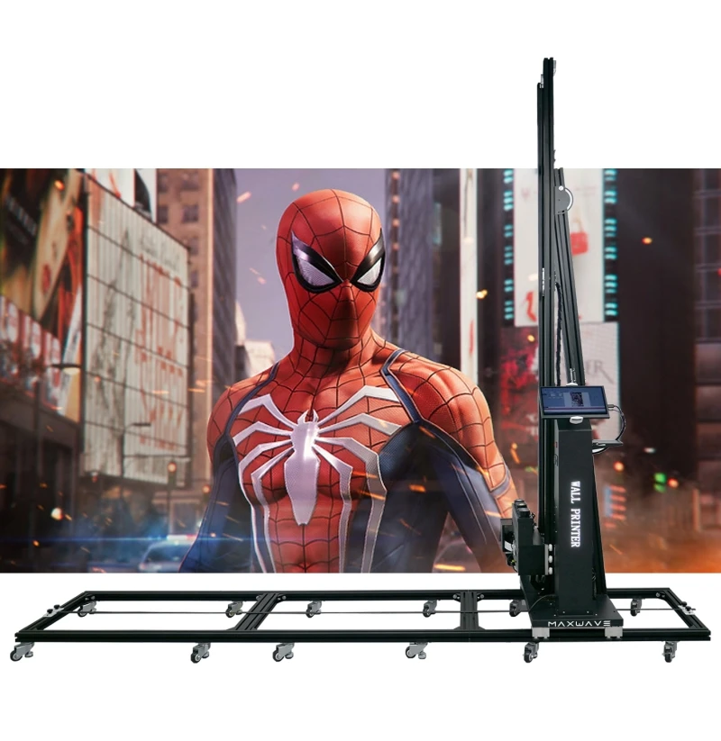Maxwave AI 4K Wheeled Wall Printer PVC Cellphone Control Automatic Splitting/Positioning Images Unlimited Length/Width no belt i