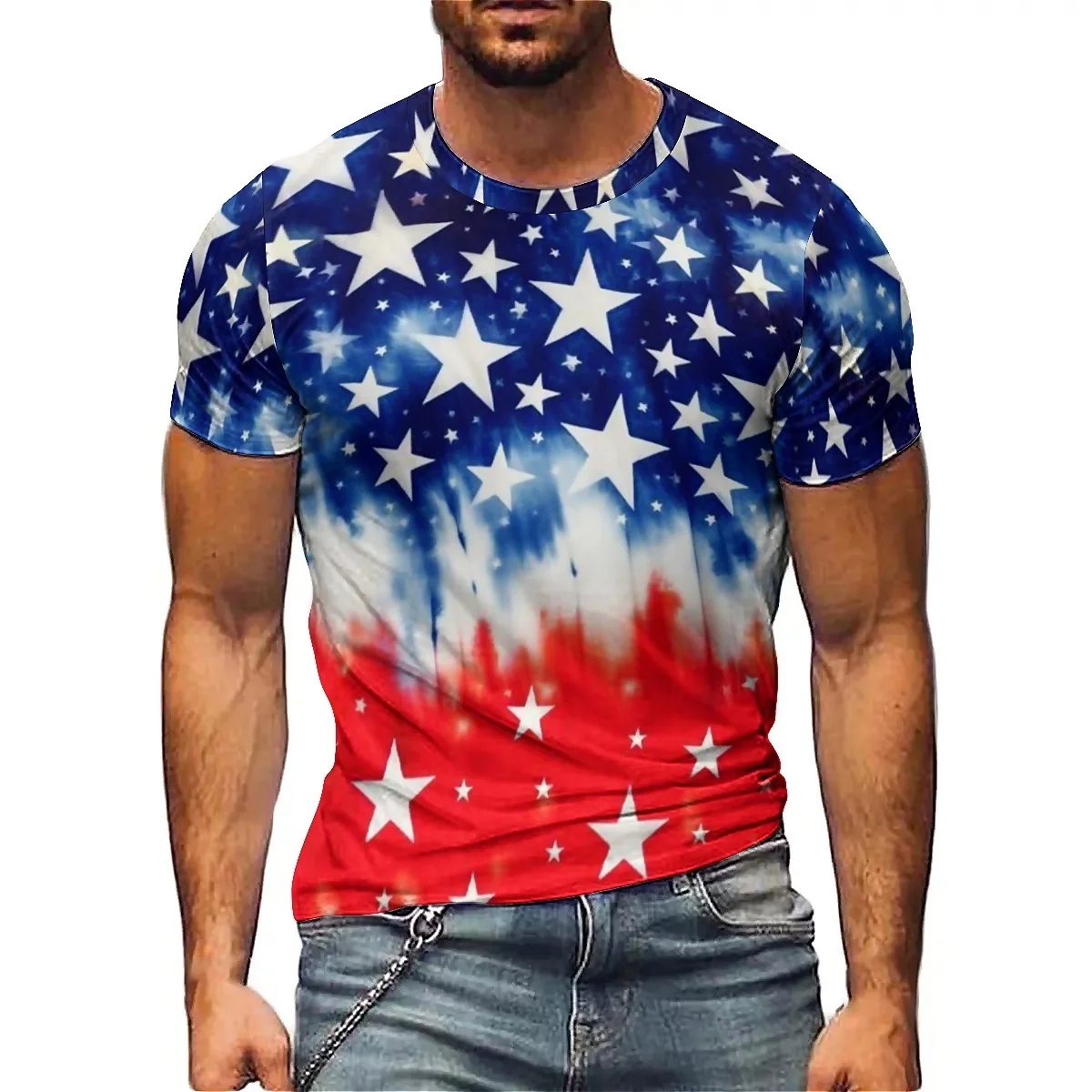 Daily Wear Men's 3D Printed Short-Sleeve T-Shirt - Men's Holiday Gift Top