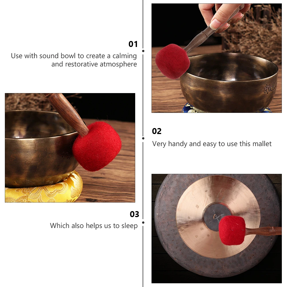 

1 pc Wooden Singing Mallet Buddha Sound Striker Durable Heavy Duty For Yoga Meditation Red Singing Bowl Parts Sound Bowl