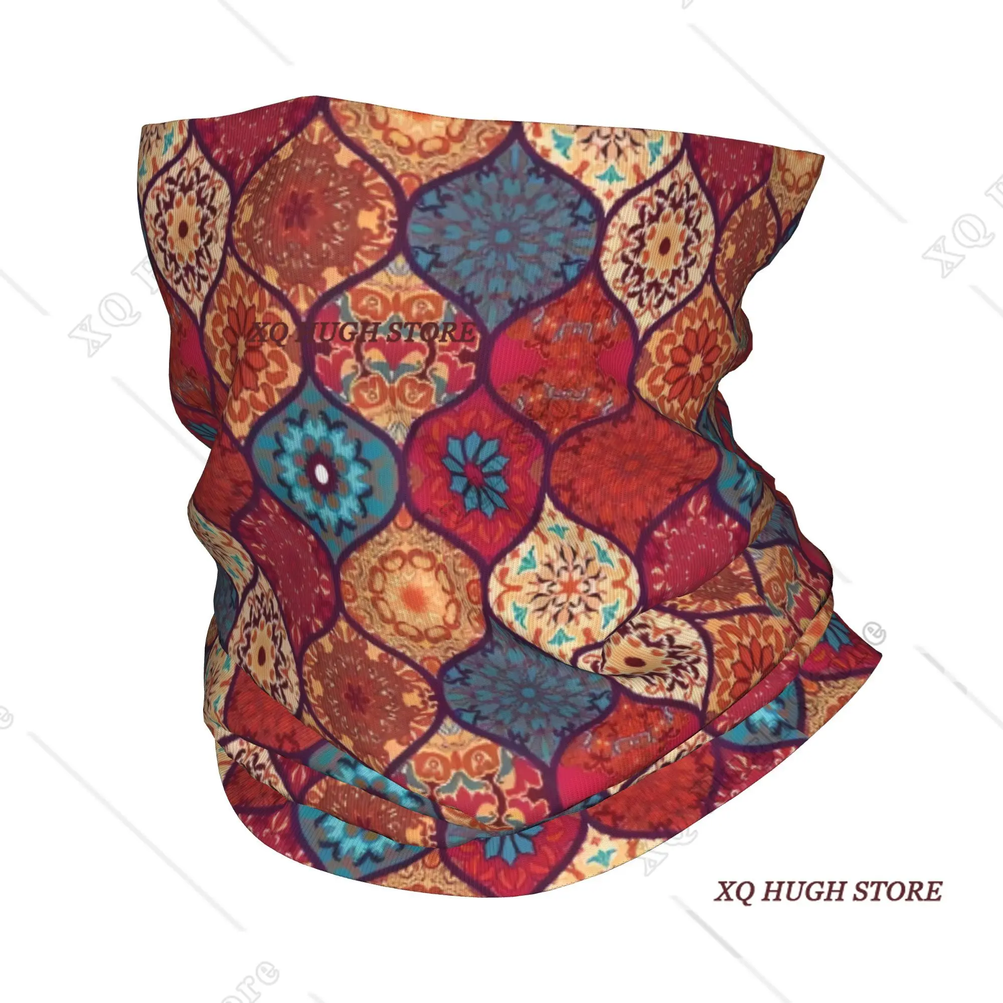 

Восточно-городской дом, марокканская бандана, зимняя теплая повязка на шею, ветрозащитный шарф для лица для пеших прогулок, богемная повязка на голову с геометрическими гетрами