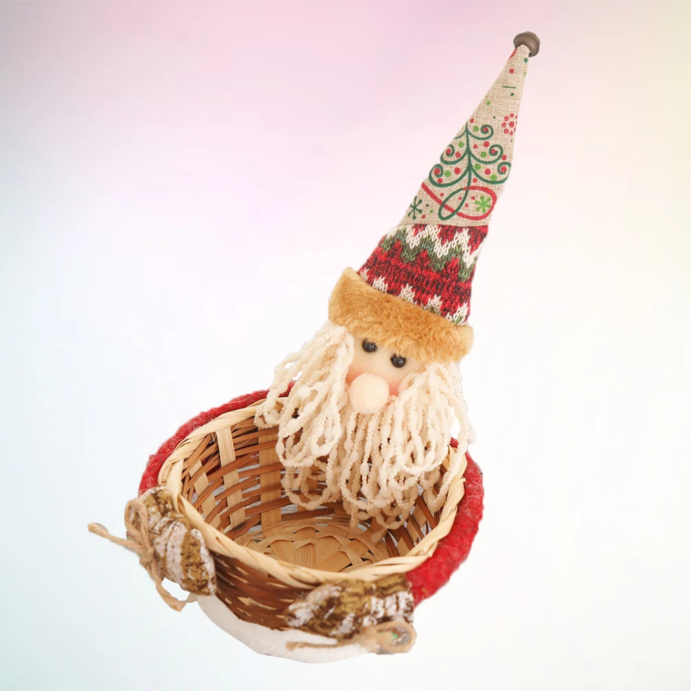 

Candy Storage Basket Christmas Holder Santa Claus Patterned Party Gift Ornament For Kids Home Decoration Nursery