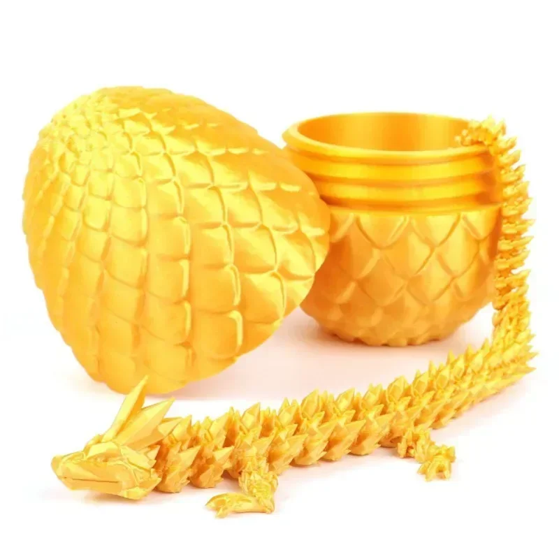 22cm 3D-Printed Dragon, 8.5cm Dragon Egg Crystal, ElegantHome and OfficeDecor, Traditional Chinese Festival Dragon Figurine