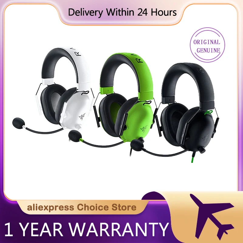 Razer BlackShark V2 X Wired Esports Headset Advanced Passive Noise Cancellation, 7.1 Surround Sound, Hyperclear Cardioid Mic