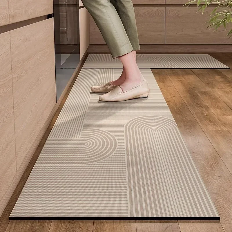 Kitchen Floor Mat Pvc Waterproof Carpet Oil-proof Leather No-wash Foot Mats Non-slip Home Decoration Alfombra De Cocina 주방 깔개