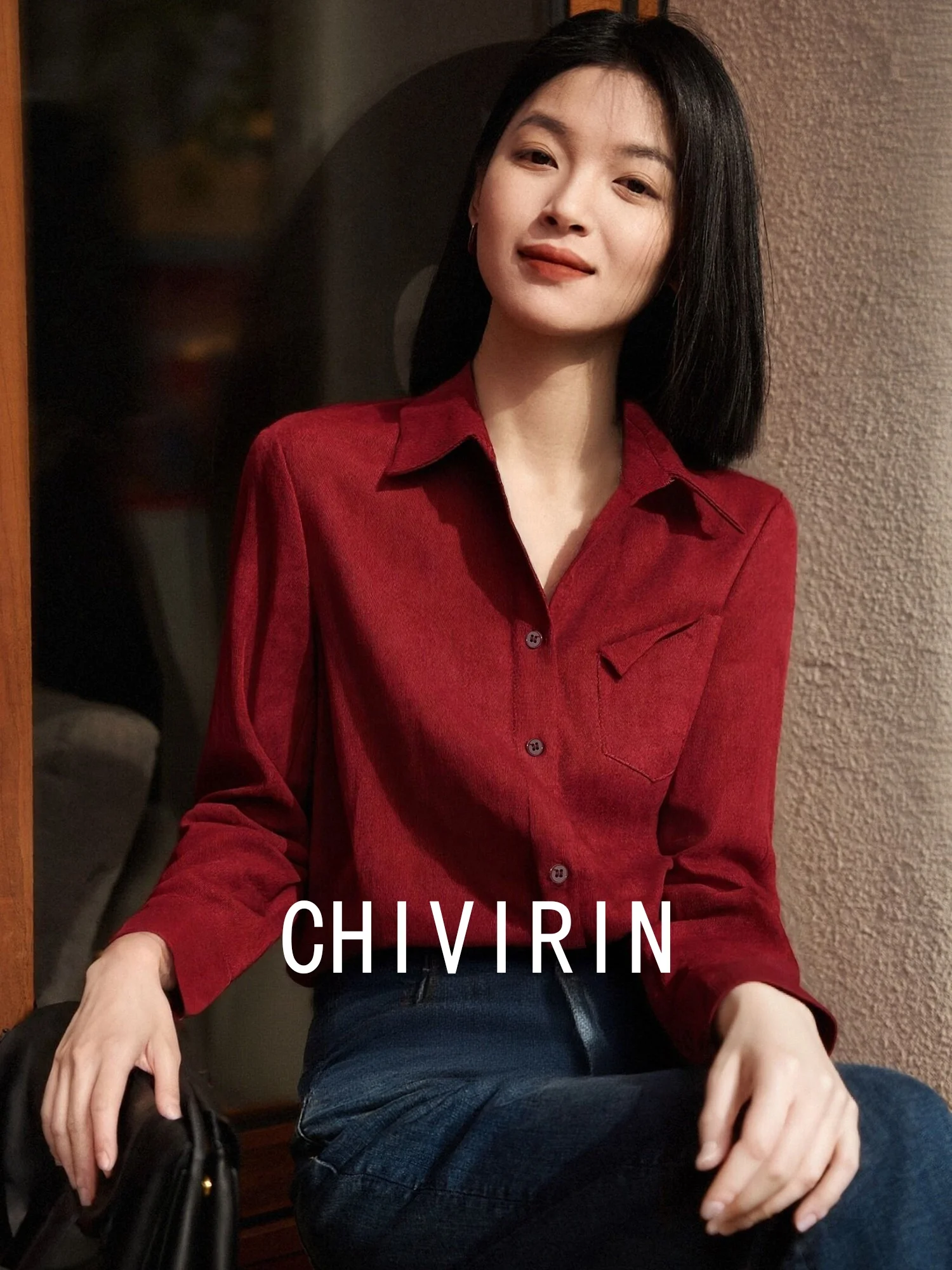 

Retro Collar Long Sve Women's irt Base Layer T-irt Casual Sle Polyester Fiber Breathable Comfortable for Autumn