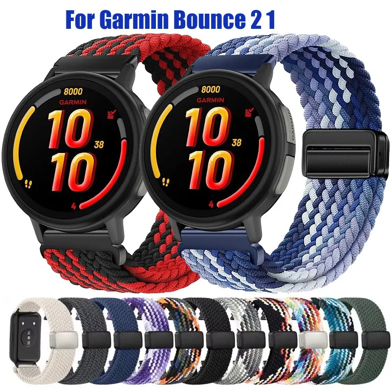 Braided Nylon Loop Strap For Garmin Bounce 2 Bands Adjustable Breathable Band For Garmin Bounce Kids Smartwatch Bracelet Correa