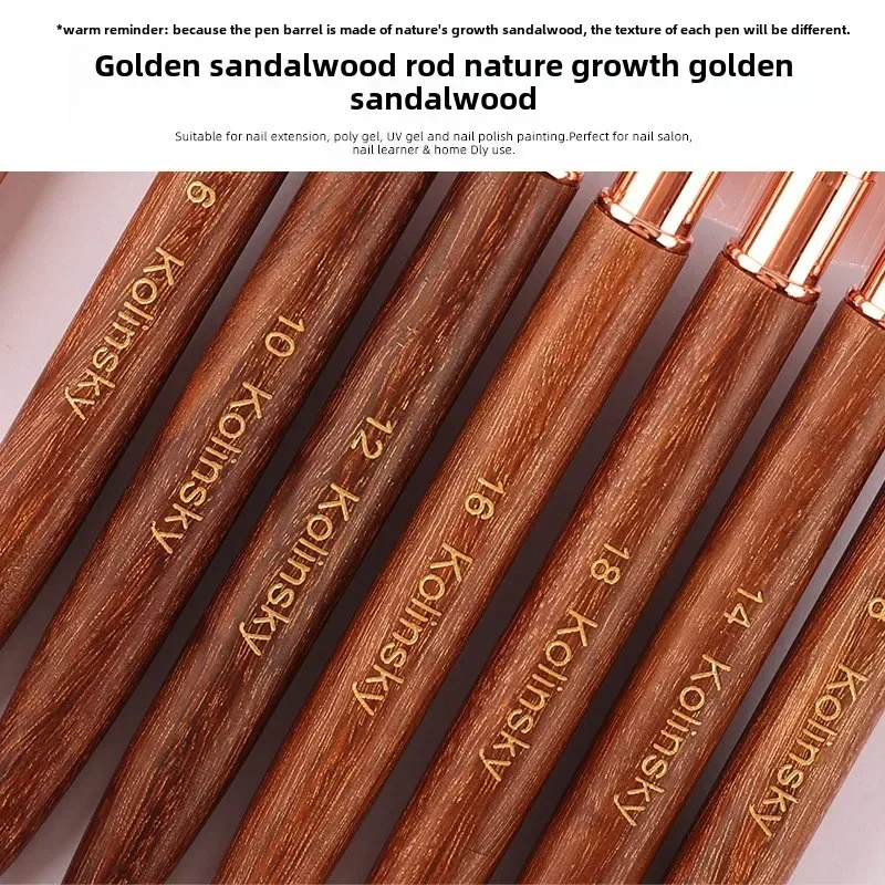 Nieuwe nagelbenodigdheden voor professionals 100% Kolinsky Nail Art Brush Acryl UV Gel Extension Pen Nagellak Schilderij Tekening Brush