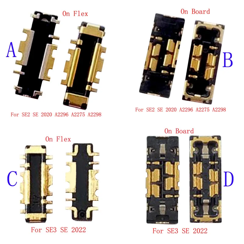 2-10Pcs Battery Flex Cable FPC Connector Contact Jack Plug For Iphone SE2 SE3 SE 3 2022 2020 A2296 A2275 A2298 Motherboard Board