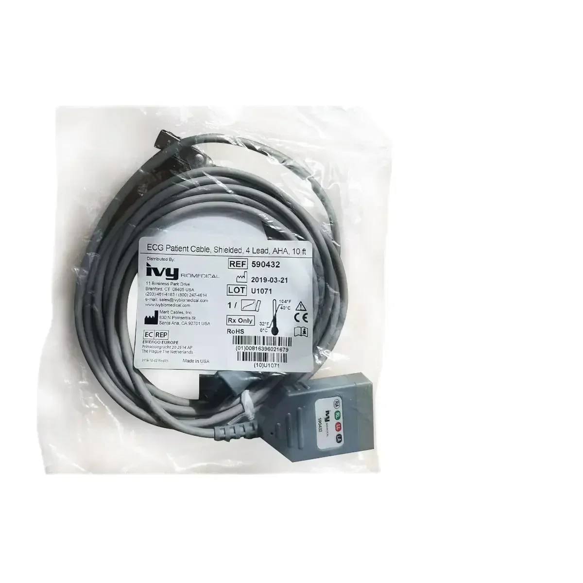 Original IVY leadwire wire 4 cables 590444 590442 590318 REF 590432 for ECK hine