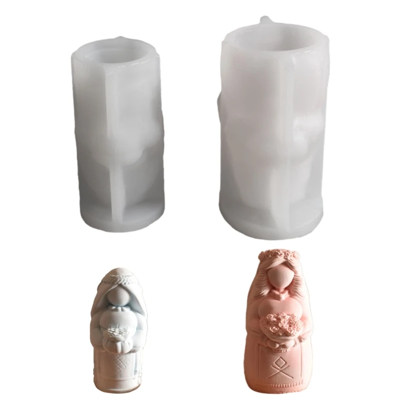 

Невеста с цветком форма для свечей для украшения дома и мероприятий, устойчивая к высоким температурам форма для настольного