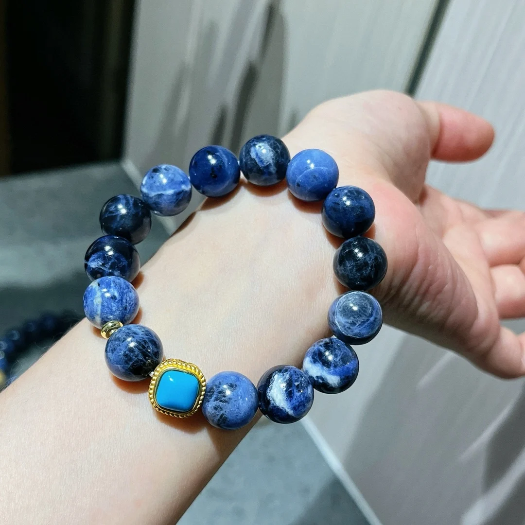 

12 мм большой браслет с синим зерном и камнем, сделай сам, национальный стиль, браслет для культурных игр, ювелирные изделия, оптовая продажа, ретро, оригинальная ручная работа