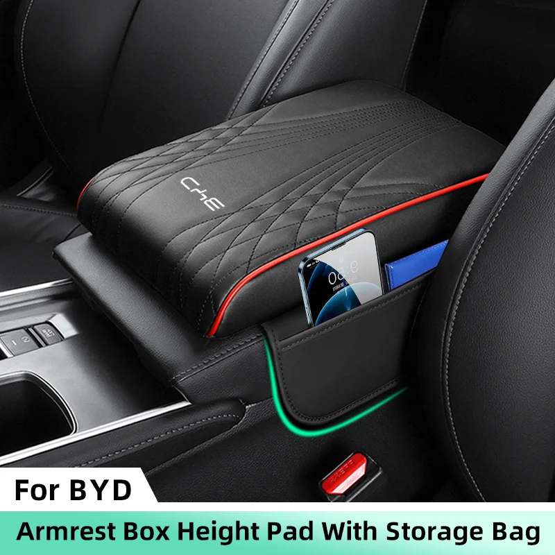 Car Armrest Box Height Pad with Storage Bag Height Pad For BYD Seagyll V2l Dolphin mini Atto3 F3 E6 G3 Ea1 Dmi Armrest Support